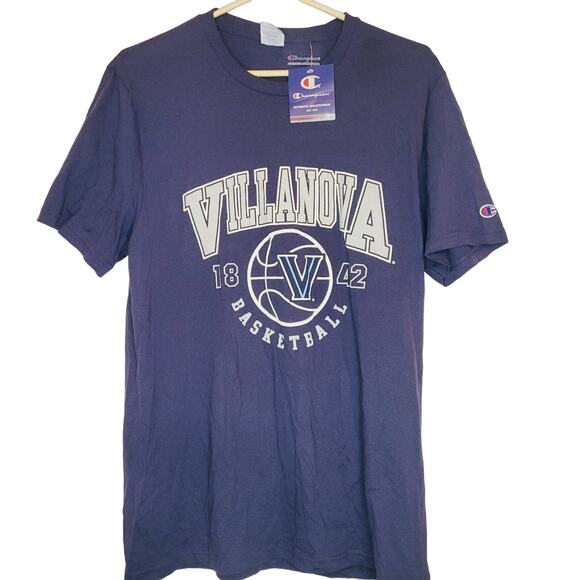 New Champion mens Villanova blue basketball short sleeved tshirt size Medium - Picture 1 of 5
